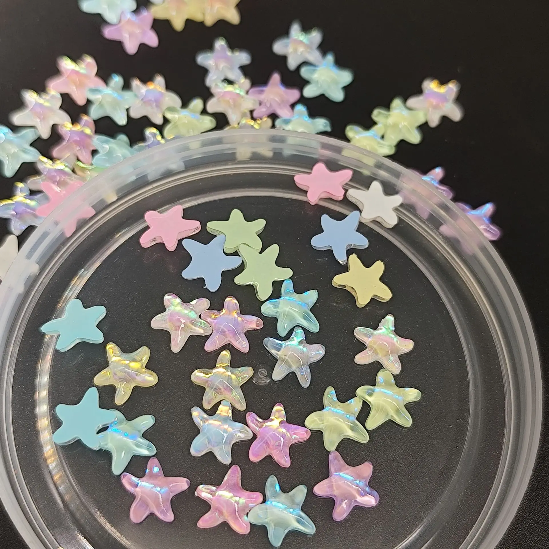 

50PCS Flatback Stars 3D Flatback Nail Art Starfish Charms Parts Rhinestone Accessories For Manicure Nails Decoration Supplies