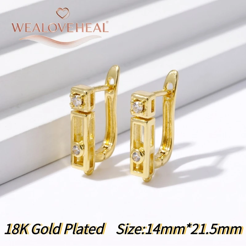 schmuckherstellung zubehör，18K vergoldeter Messing-Ohrringhaken, funkelnder Zirkonia-besetzter Huggie Hoop, handgefertigte DIY-Ohrringzubehörteile für Damen – Detail 17