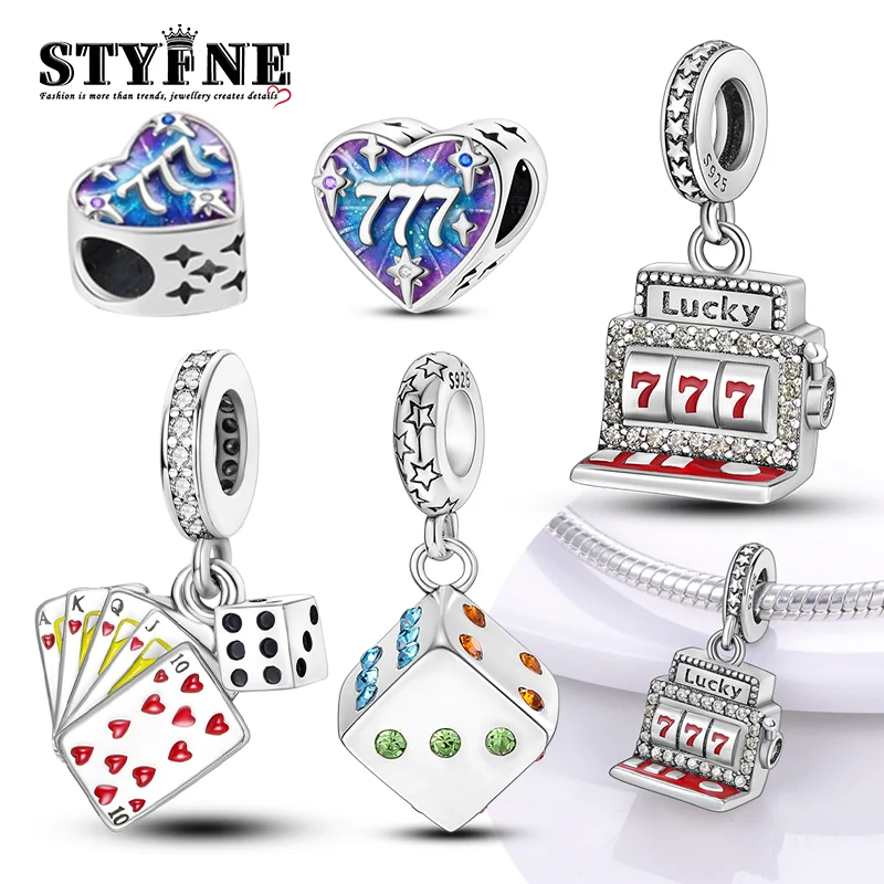 

925 Sterling Silver 2024 Lucky 777 Love Beads For Original 925 Bracelet Necklace Jewelry Making