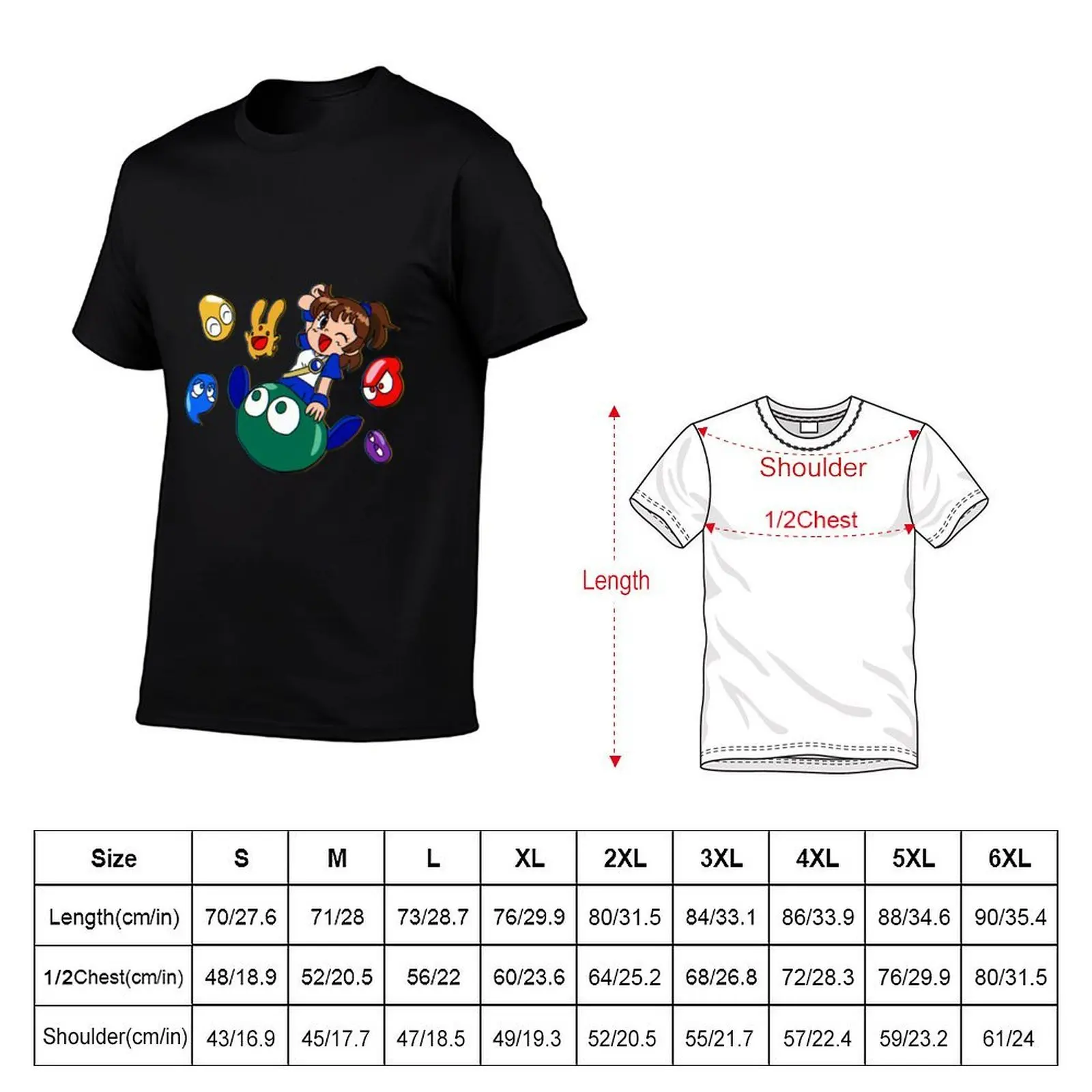 Puyo Puyo FC Cover Redraw (90sthetic) T-Shirt Running Gym Short Sleeve Sports Tee T-Shirt