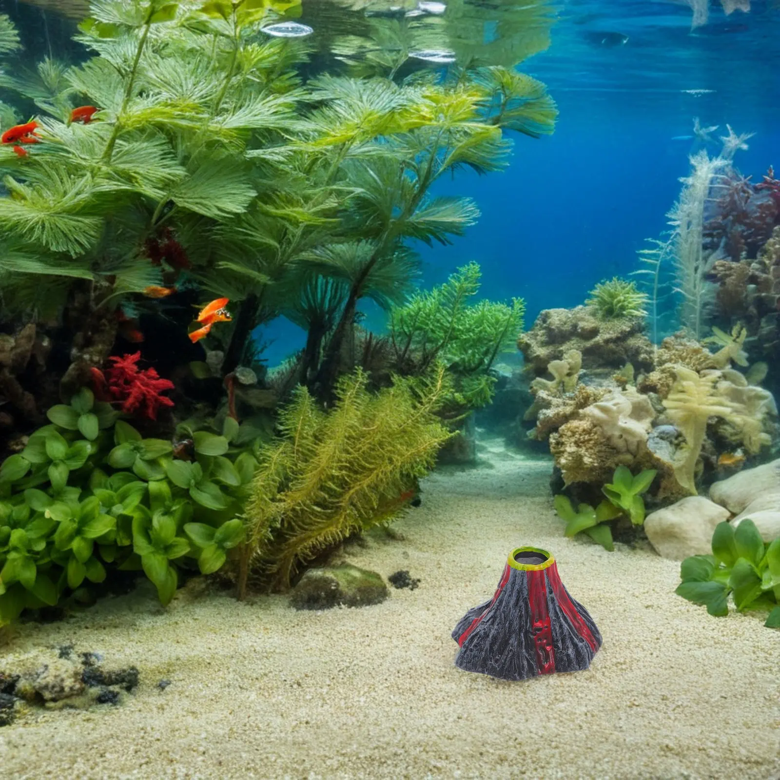 5Pcs Artificial Volcano Aquarium Decoration Realistic Resin Fish Tank Ornament Mini Volcanic Landscape Hideout DIY Oxygenation