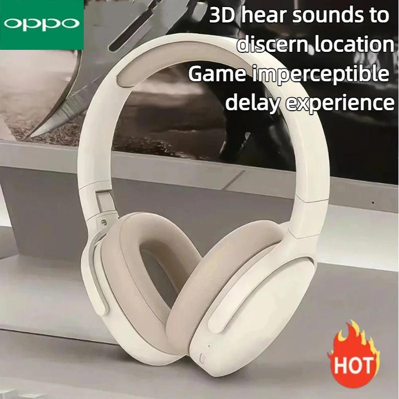 OPPO Fashion سماعة لاسلكية تعمل بالبلوتوث سماعات فوق الأذن HIFI سماعات ستيريو رياضية حقيقية مع سماعات TF/AUX مشغل موسيقى مع ميكروفون