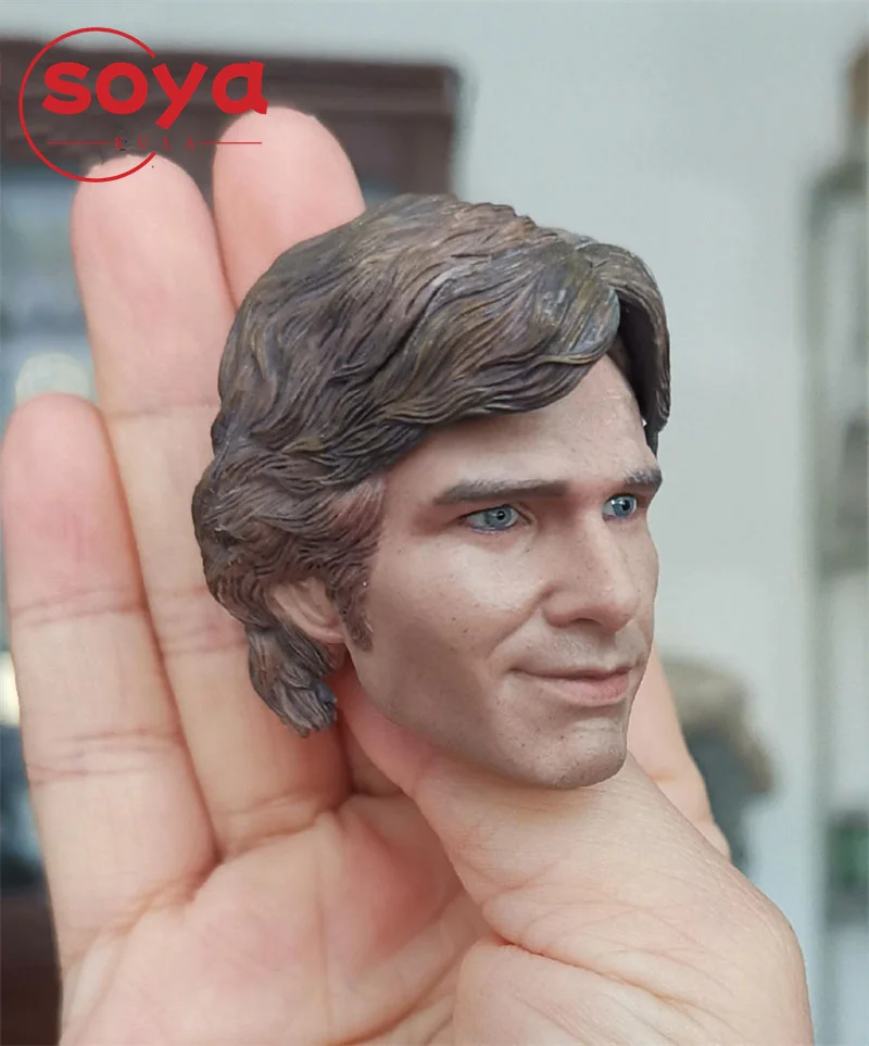 1/6 Scale Smiling Harrison Ford Head Sculpt Carving Model Fit 12'' Male Soldier Action Figure Body Dolls