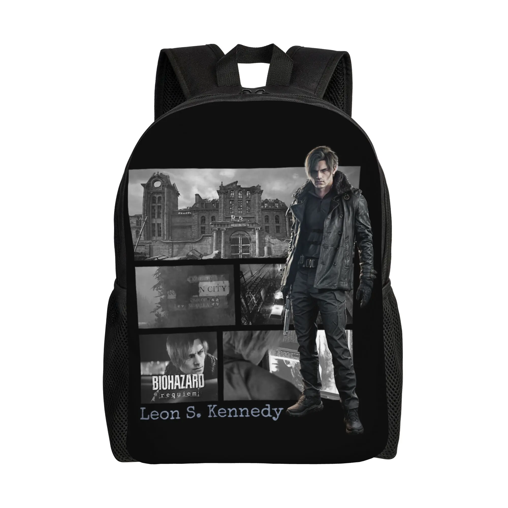 

Resident Evil Requiem Leon BP Backpack Boy Girl Polyester Trekking Backpacks Lightweight Cool High School Bags Rucksack