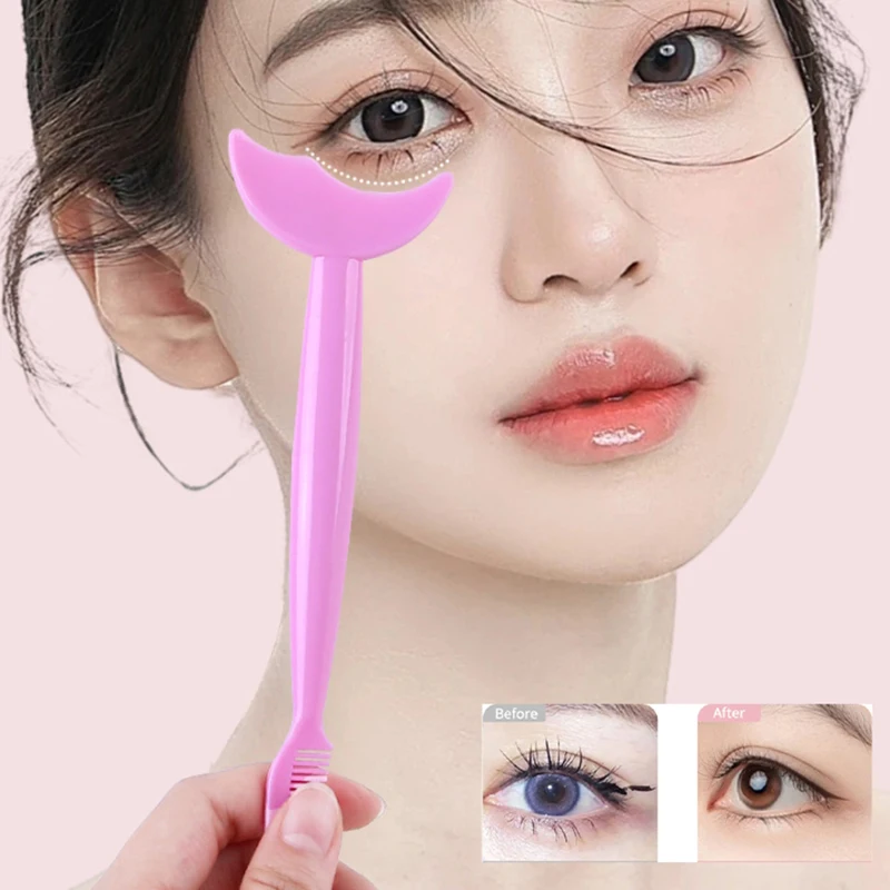 Makeup Mascara Shield Guard Eye Lash Mascara Applicator Comb Eyelash Curling Makeup Brush Curler Eye Makeup Stencils Double Head