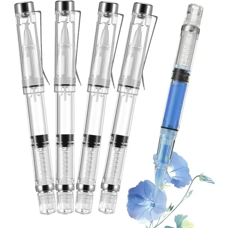 A53M-Water Brush Pen Set 5 Pieces:Refillable Point Tips Style For Watercolor Painting, Calligraphy, Artist Tools