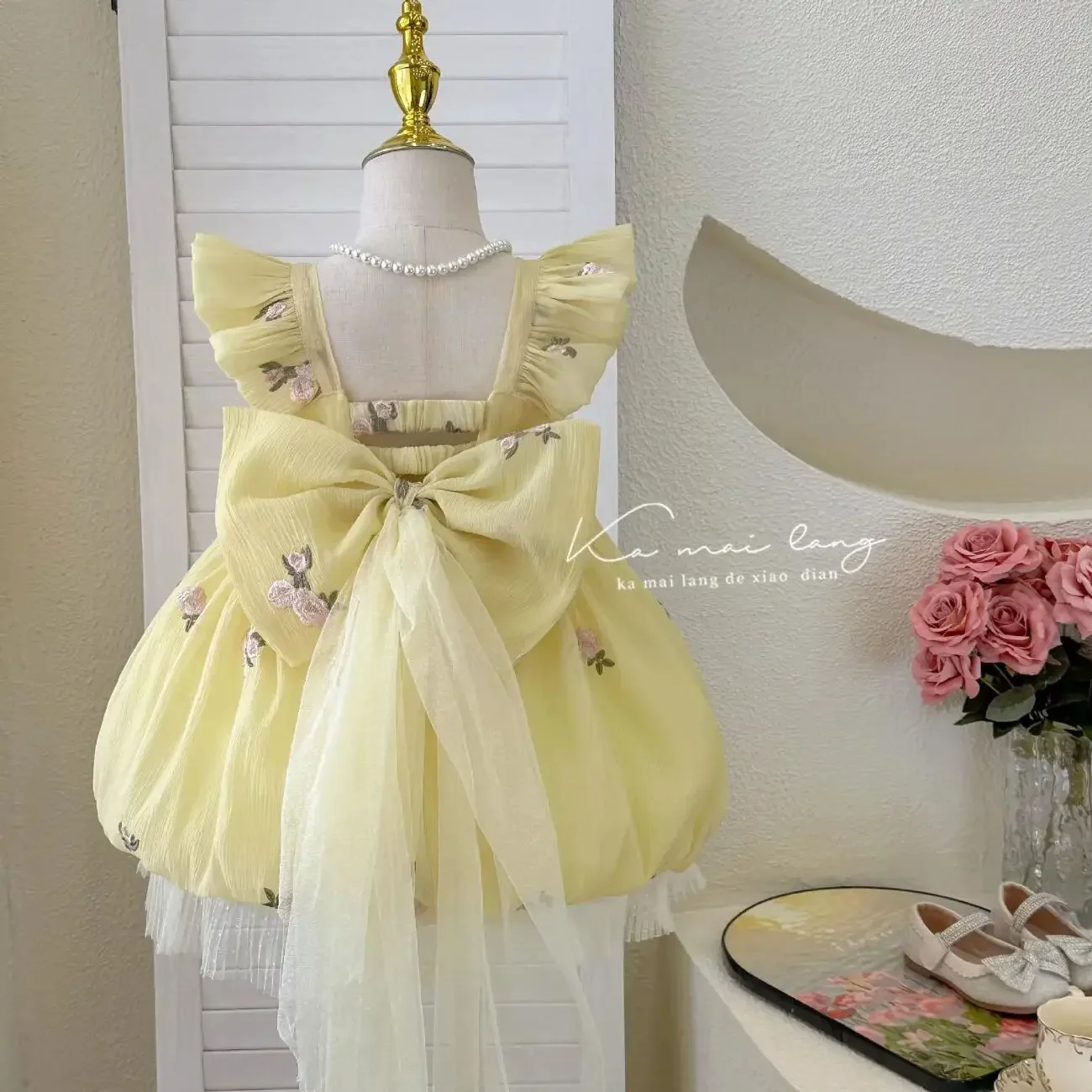 

Платье для девочек с бантом-бабочкой, праздничное, на день рождения, в стиле принцессы, летнее, модное, новинка 2026 года