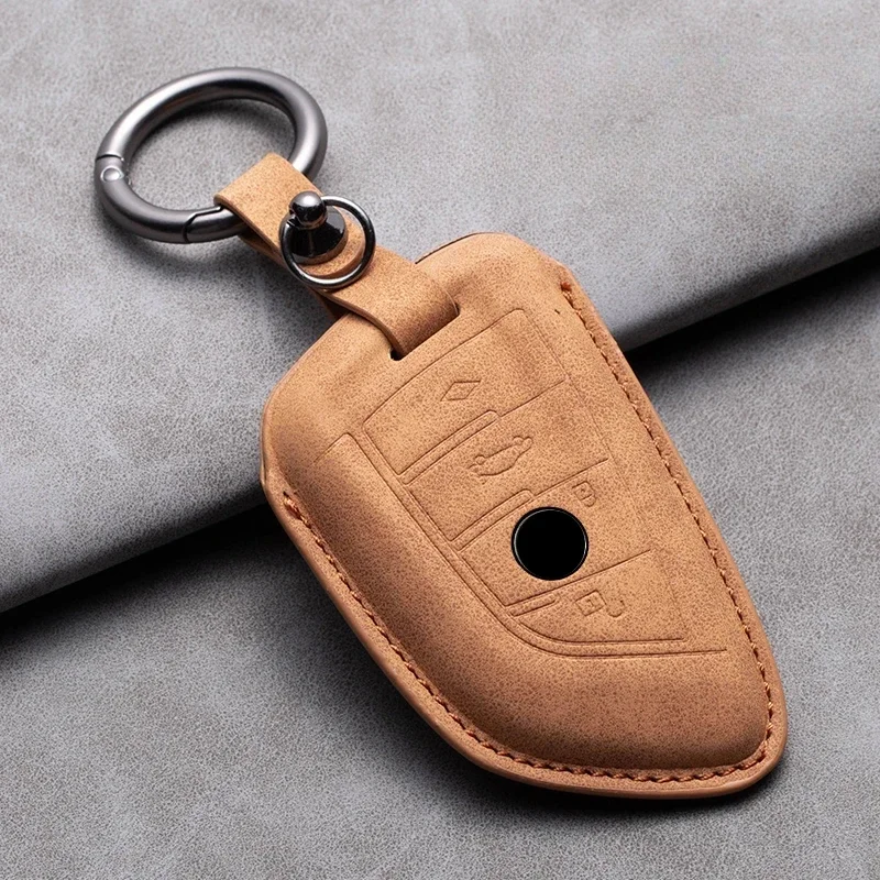 Car Key Case Cover Shell For BMW F20 F10 F20 F30 F80 X1 X3 X5 X6 X7 G20 G30 G01 G02 G05 G11 1 3 5 7 Series Leather Car Keychain