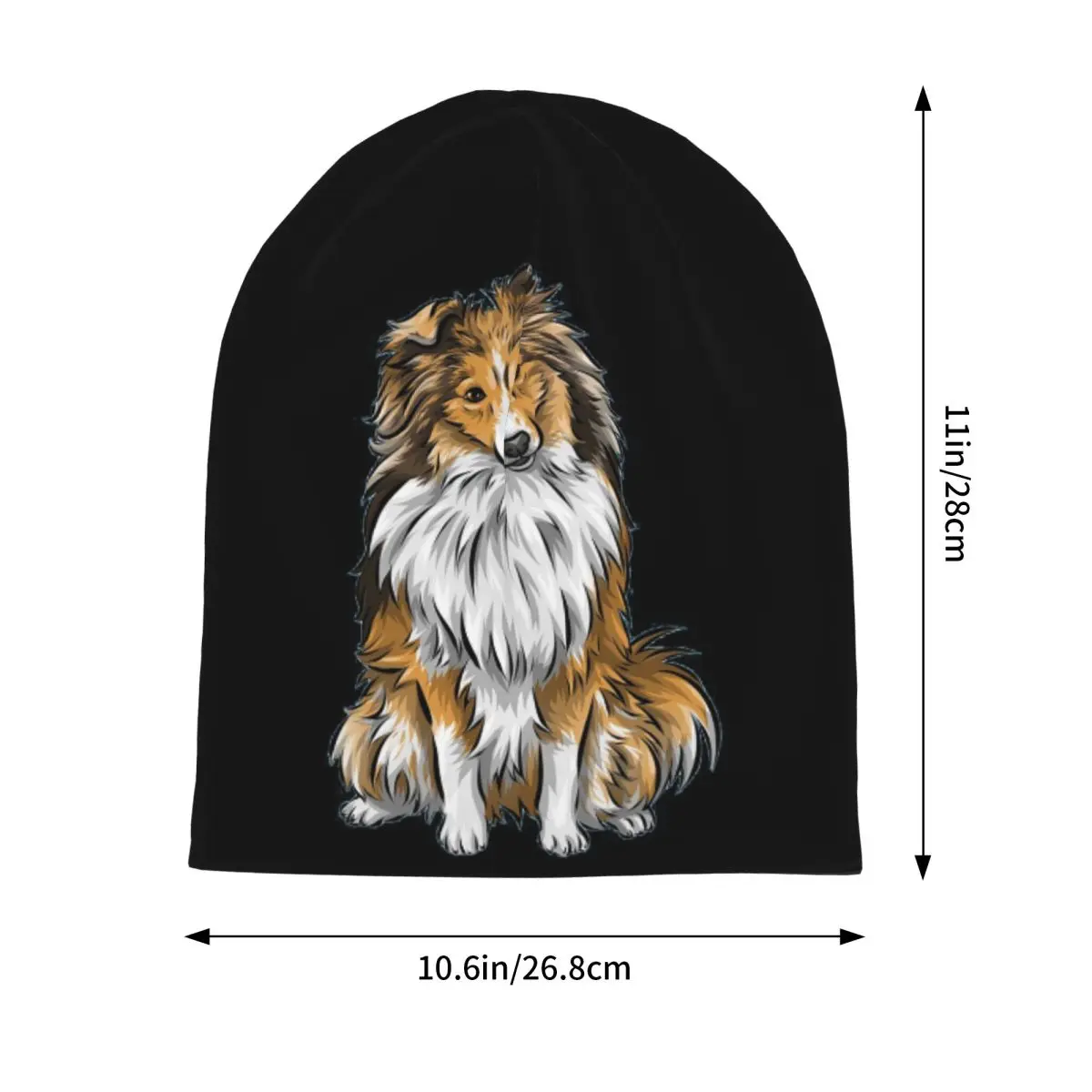 Sheltie Dog (1) 남성 여성 성인 비니 모자 니트 보닛 모자 따뜻한 힙합 가을 겨울 야외 Skullies 모자