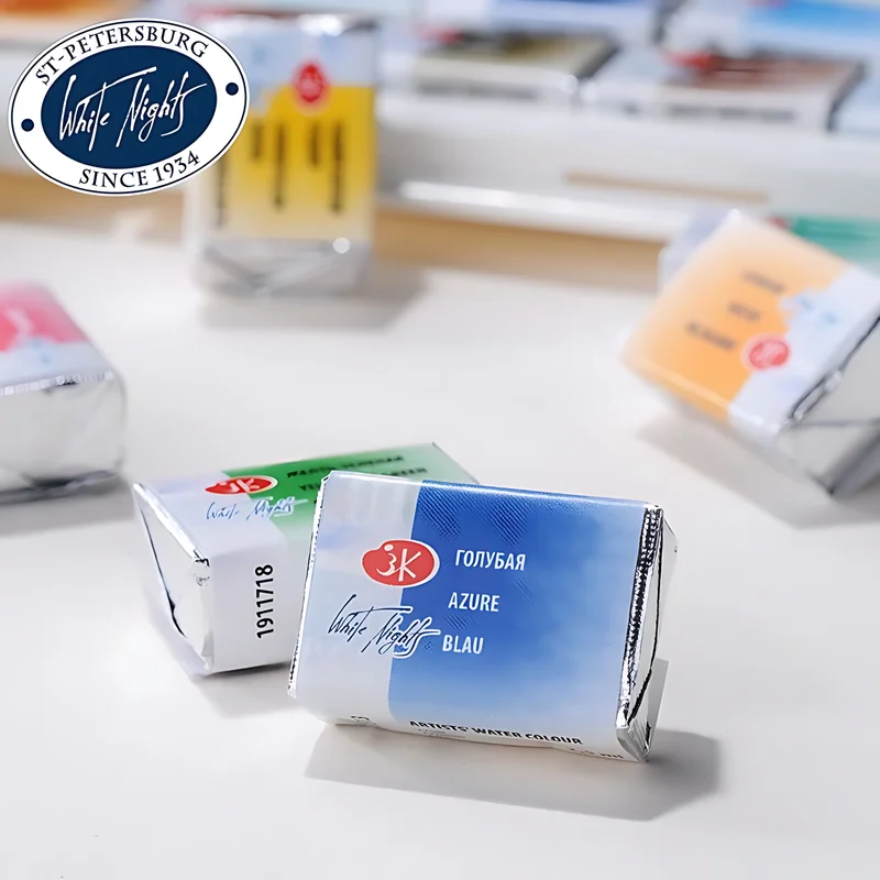 Russian White Night Solid Watercolor Paint Artist 12/24/36 Color Watercolor Paint Teacher Art Student Watercolor Set Plastic Box