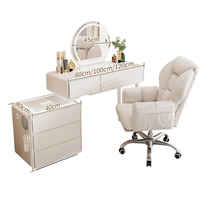 

Белый современный туалетный столик для хранения, роскошный минималистичный простой туалетный столик для макияжа, удобный стул, многофункциональный туалетный столик, домашняя мебель