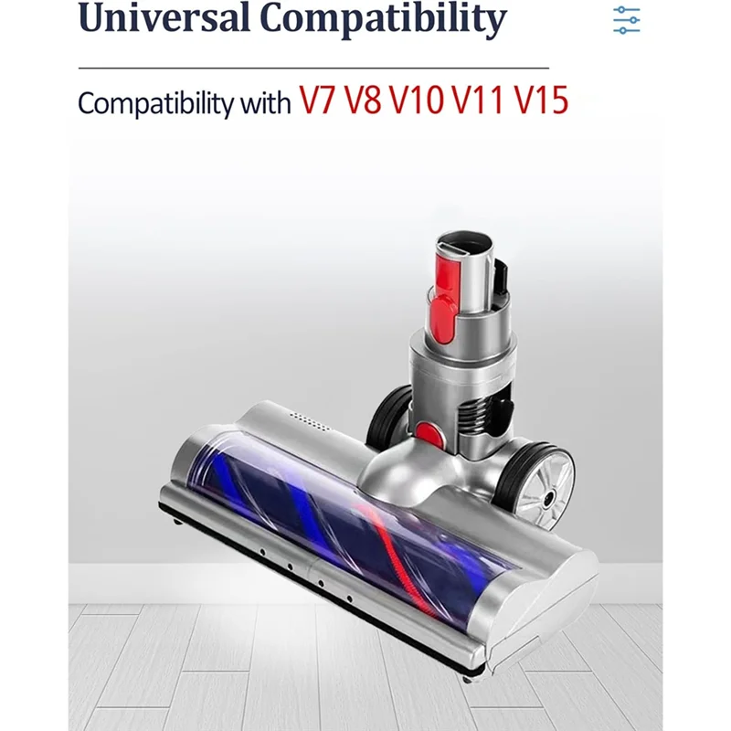 YCOC-For Dyson V15 V11 V10 V8 V7 Hardwood Floor Cordless Stick Vacuum Cleaners With LED Headlights Soft Roller Brush Head