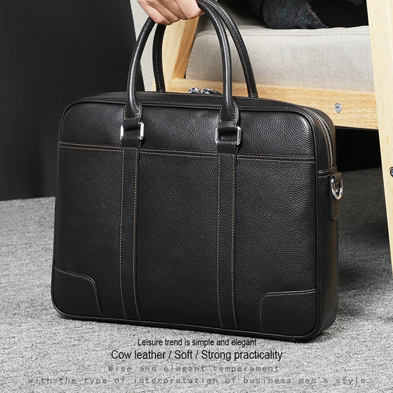 Valigetta classica in vera pelle TURE Borsa in pelle di vacchetta Borsa a tracolla da lavoro di alta qualità da uomo Borse a tracolla singole da uomo