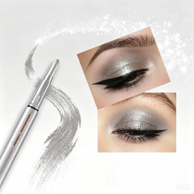 Milky Way Pearlescent Eyeshadow Pen Eye Highlighter Shiny Long Lasting Waterproof Silver Purple Eyeliner Eyeshadow Pen Cosmetics