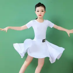 Ropa de baile latino para niños, ropa de entrenamiento para niñas, ropa de competición de falda grande, vestido de baile latino para niños