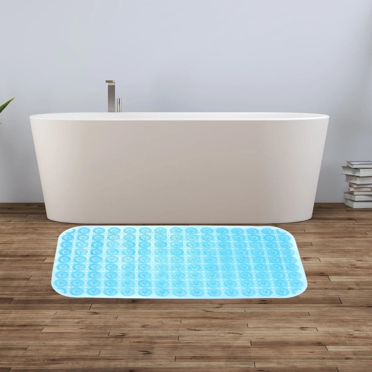 

Non slip Bath Mat Shower Floor PVC Bathtub Rug Chemical free Easy Clean Suction Cups Textured Comfort Safety Water Circulation