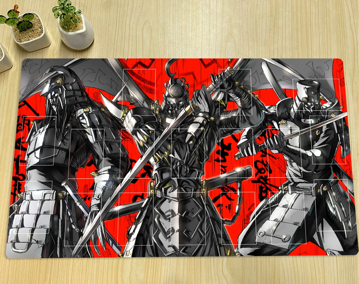 YuGiOh Playmat Six Samurai TCG CCG Board Game Trading Card Game Mat Custom Gaming Accessories Anime Mouse Pad Desk Mat Zones Bag