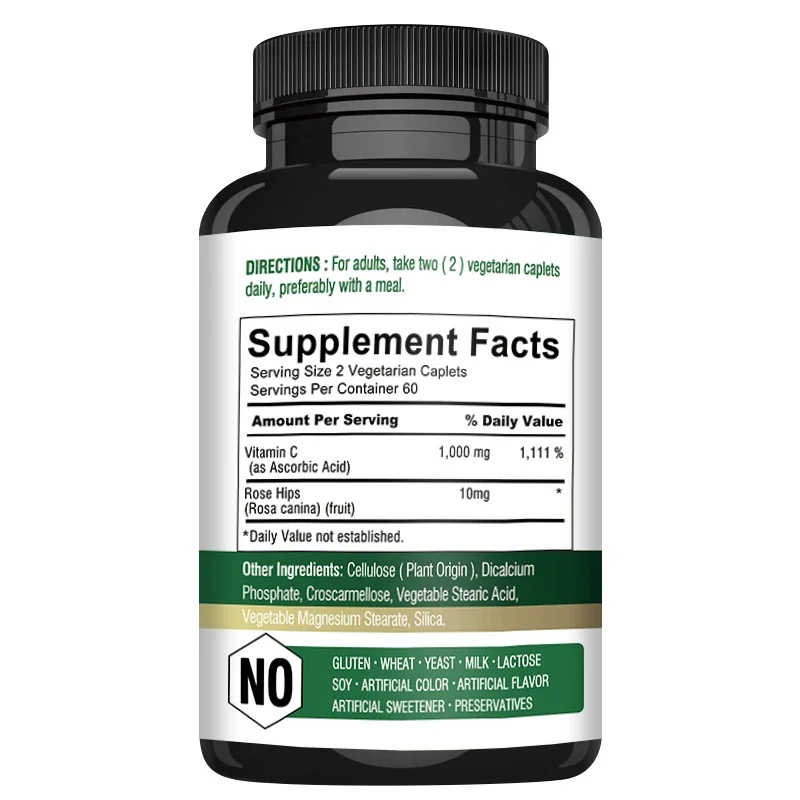 Natural Vitamin C 1000 mg | Rich in Fruits and Vegetables | Dietary Supplement