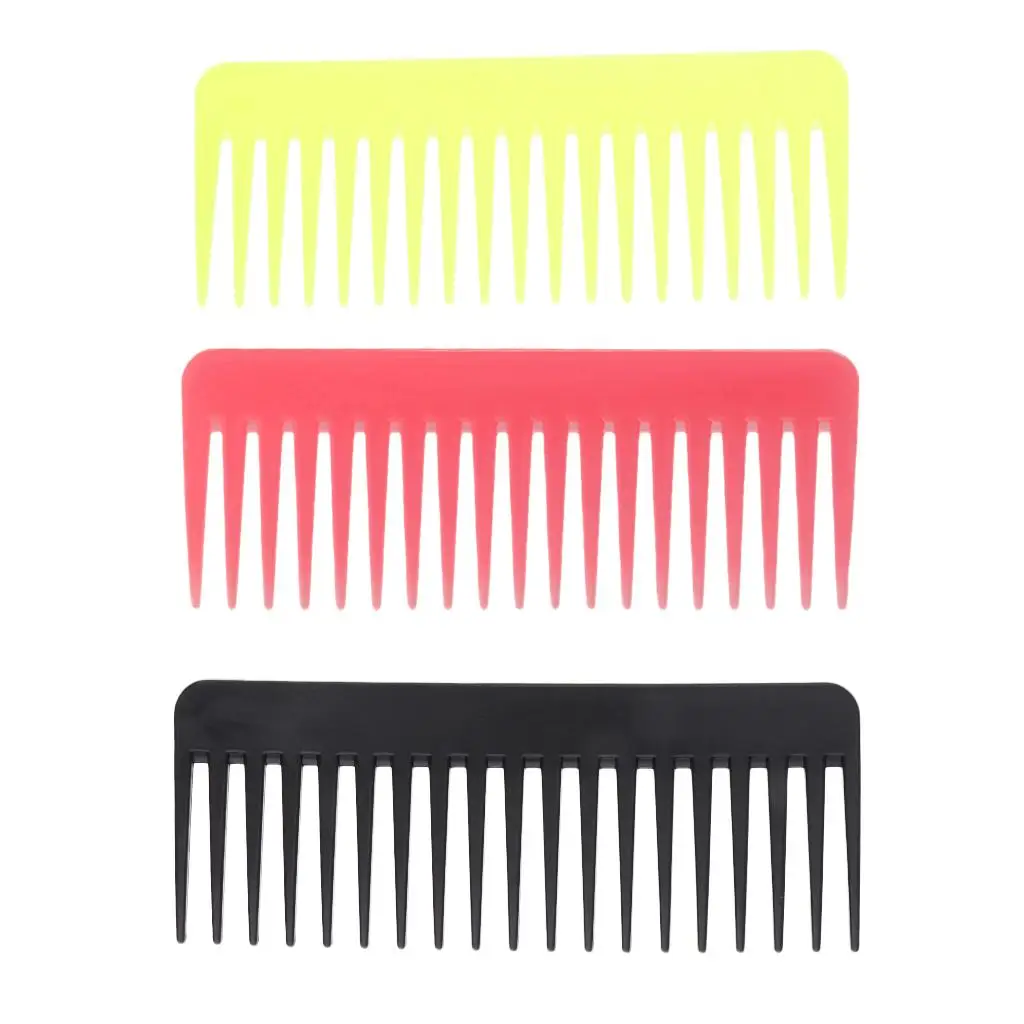 Sturdy Plastic Detangling wet and dry Comb Wide Hair Brush- No Snags, No ,