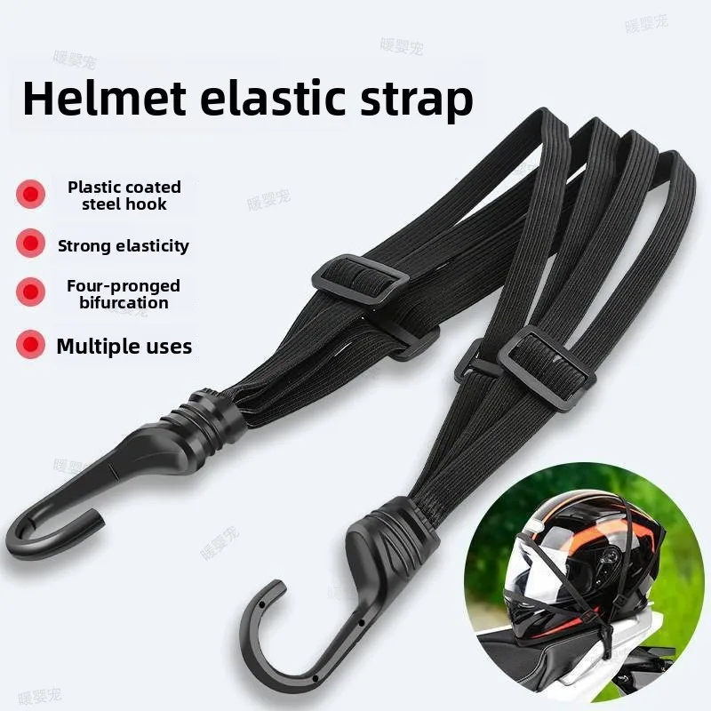 Helmet Luggage Adjustment Fix Buckle Rope Accessories Motorcycle Helmet Straps with Hook Retractable Motorcycle Elastic Rope