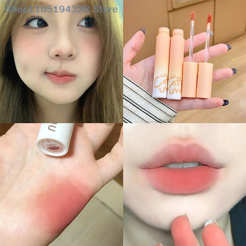 [HB]Cappuvini Pumpkin Apricot Lip Mud Velvet Lip Cream Matte Texture Lipstick Overlay Base Color Rose Orange Lip Gloss Tint