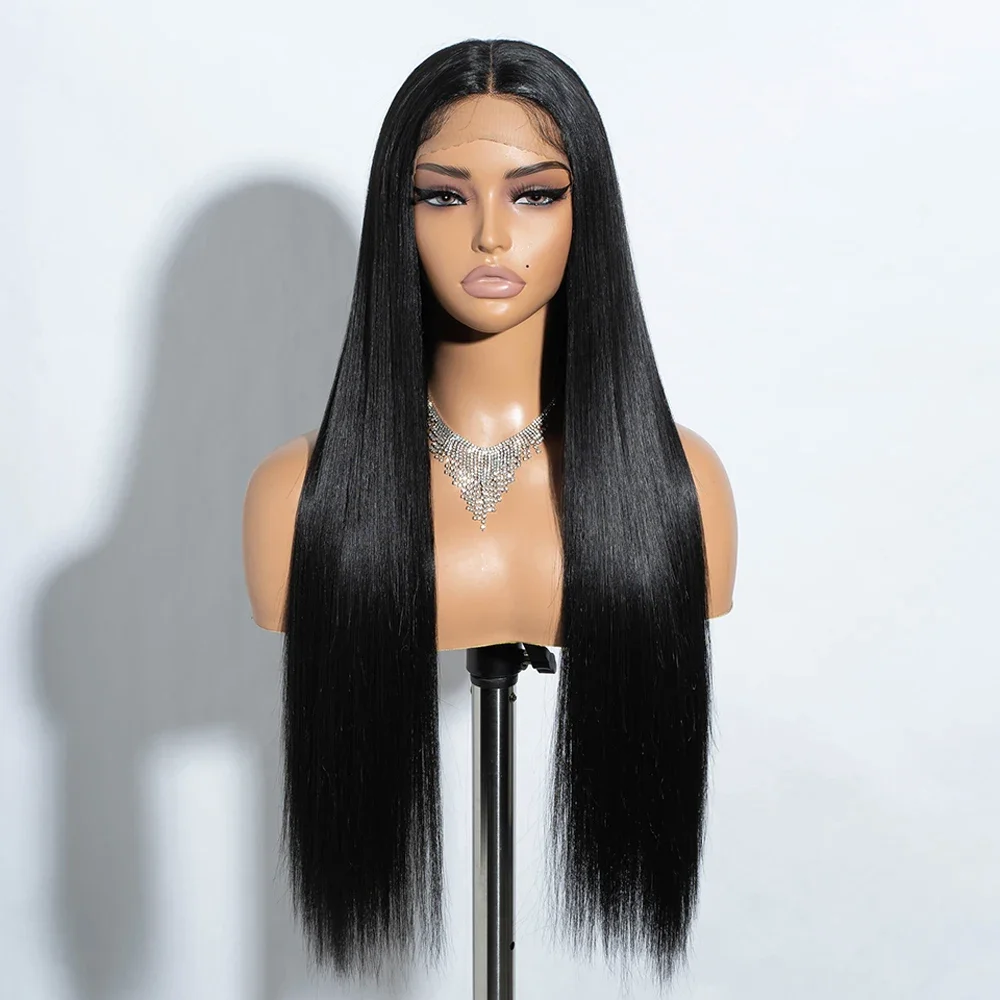 

Glueless Natural black straight 5x5 Silk Base Human Hair with Baby Hair Soft HD Lace Hair Preplucked