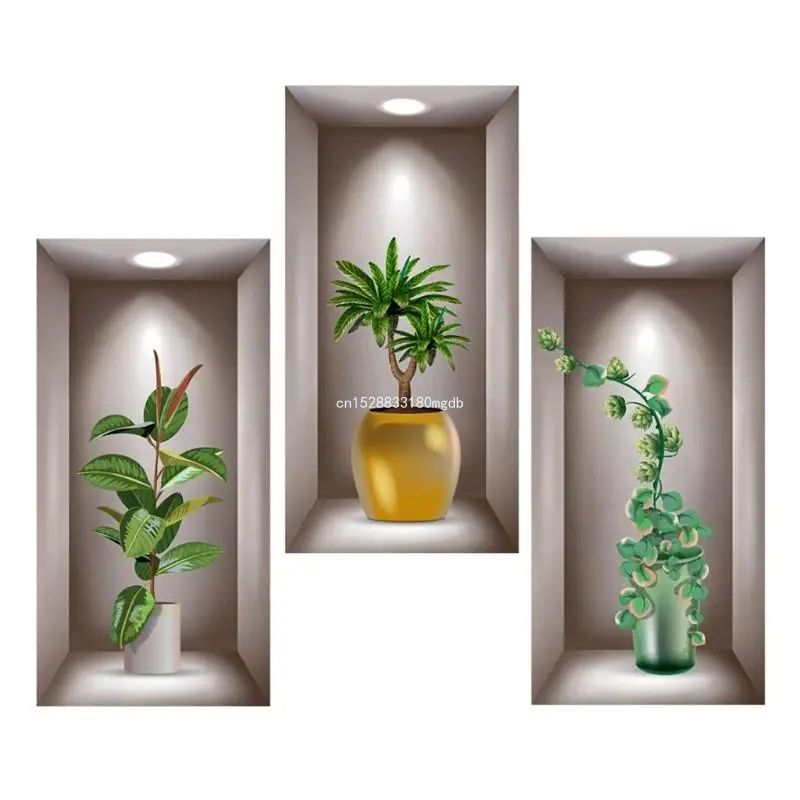 DIY 3D Wall Stickers Create Environment on Wall Plant Printing Decal Dropship