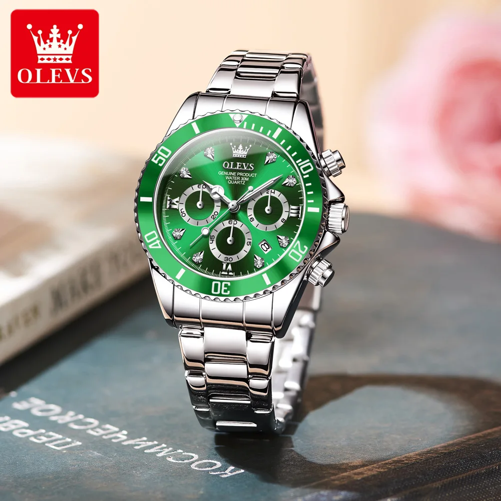 OLEVS 5632 Womens Watch Original Fashion Quartz Watch Multi-function Dial Multifunctional Chronograph Ladies Watch With Box Gift