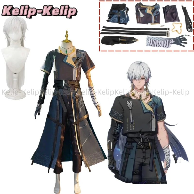 Geshu Lin-Costume de Cosplay pour Homme, Uniforme avec Perruque, Tenues de Noël