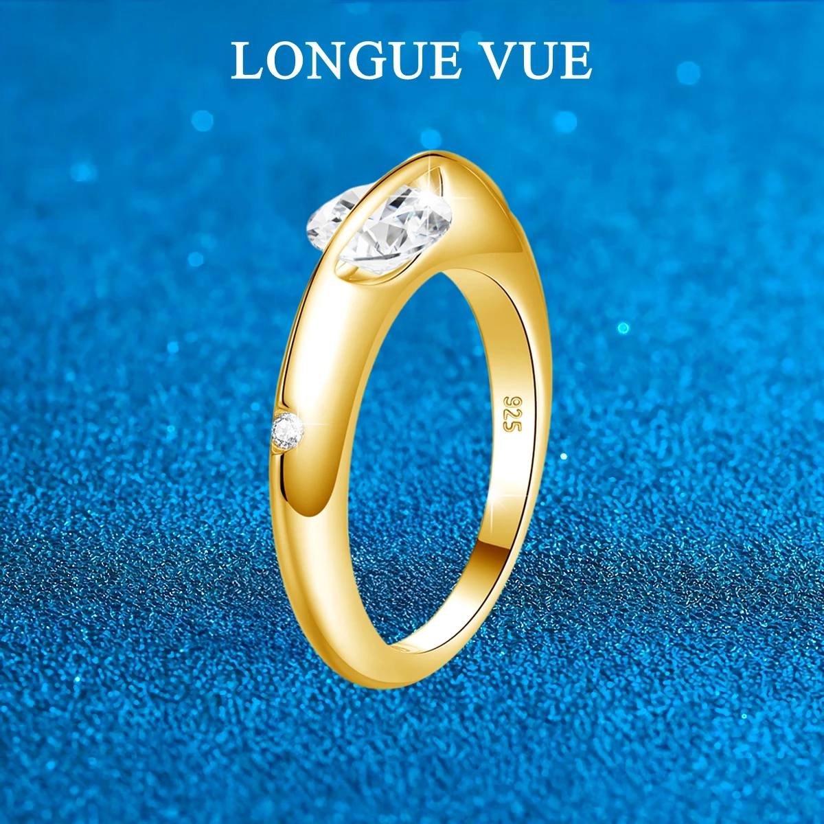 

925 Silver Rotate Moissanite Rings for Women Solitaire Lab-Diamond Planet Ring Wedding Band Engagement Fine Jewelry