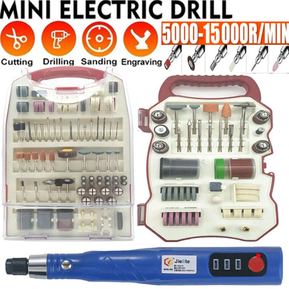 

Electric Mini Drill Machine Electric Drill Grinder Engraving Pen Polishing Machine With Dremel Rotary Tools Accessories DIY Set