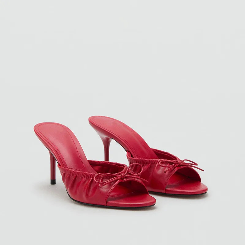 

New Women Shoes French Style Romantic Casual Shoes for Woman Exquisite Peep Toe High Heeled Slippers Designer Shoe Zapatos Mujer