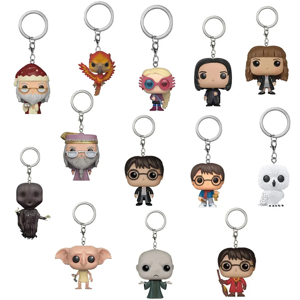 Popular Keychain Toy Harried Hermione Potters Series Ginny Ron Hedwig Snape Fawkes Dementor Luna Pocket Key Ring Chain Toy
