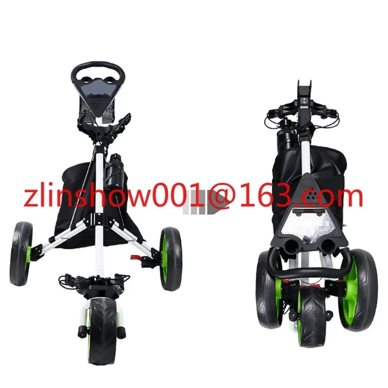 2024 Lightweight Golf trolley 3 wheels folding golf bag trolley custom portable moving golf push trolley push cart