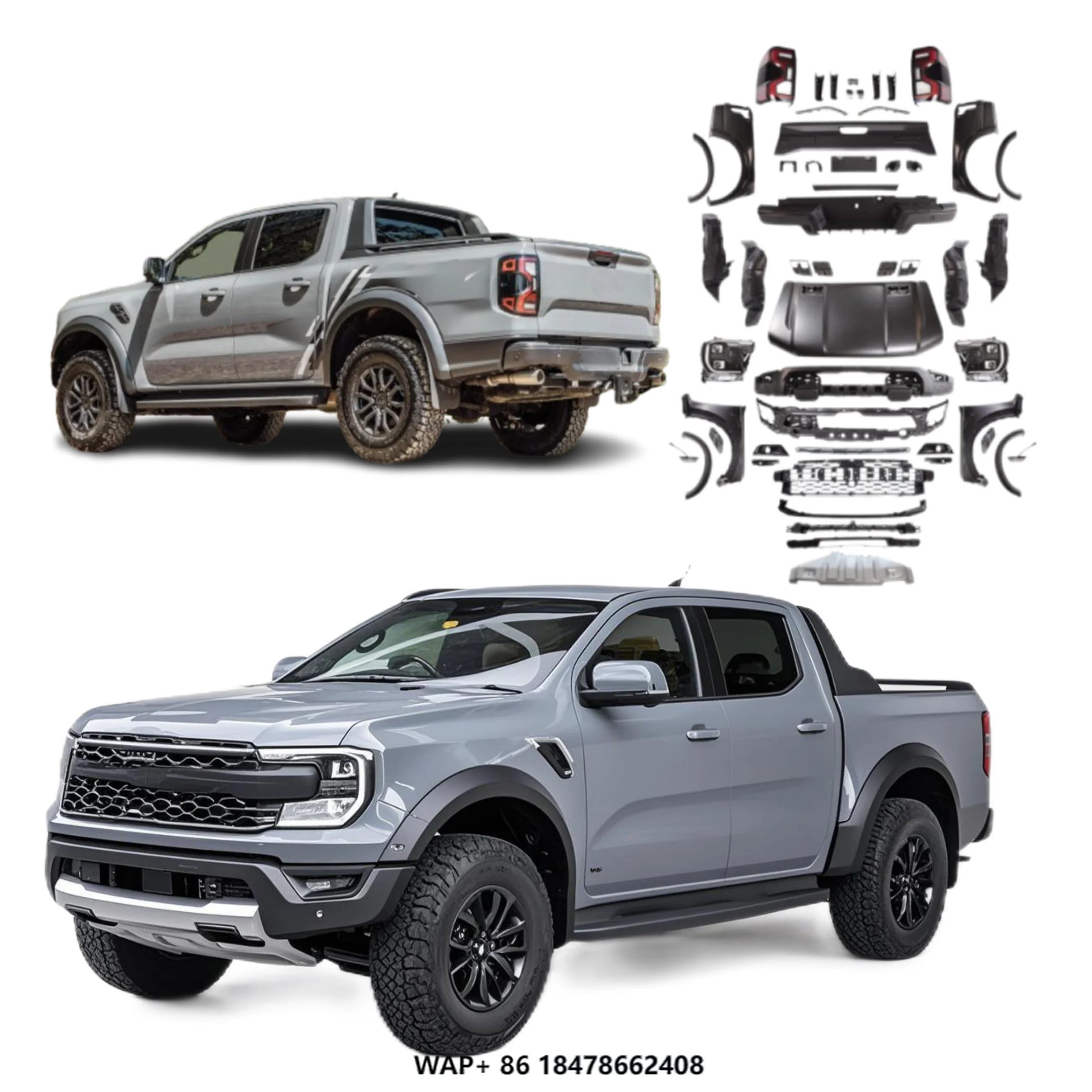 

Factory Price Bodykit for Fo-rd Ranger T6 T7 T8 2012-2021 Upgrade to 2024+ Ranger raptor Bumper Diffuser Grille Fender Headlight