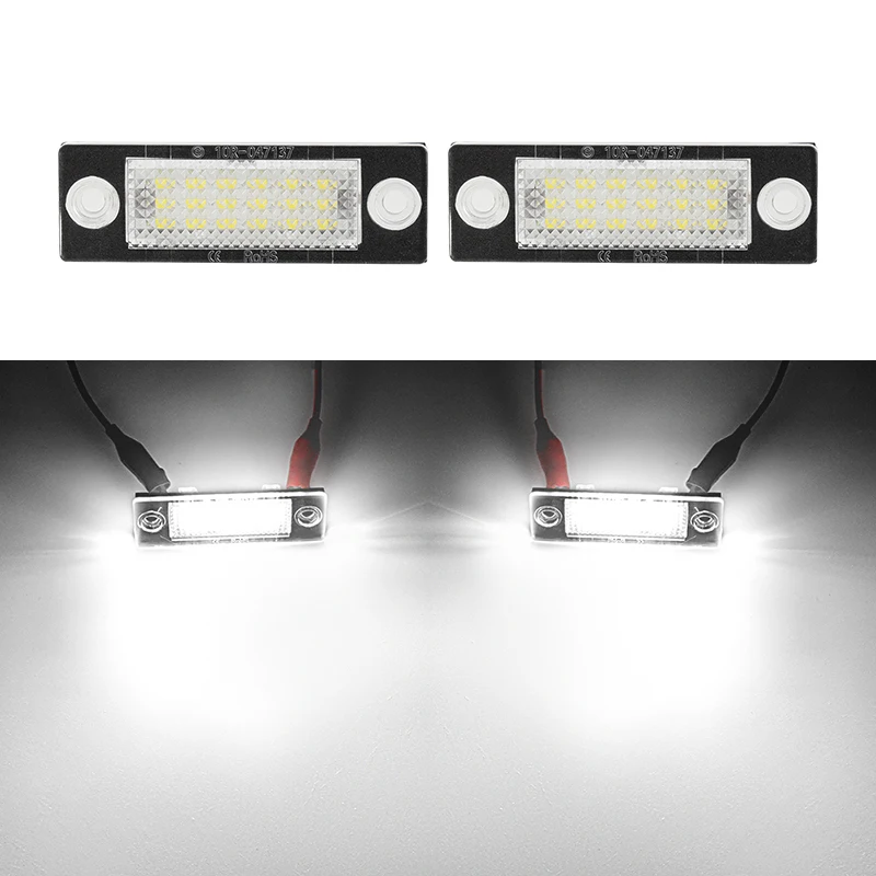 2PCS Canbus 12V Car Led License Plate Number Light For VW Touran Golf Plus Caddy Jetta Passat skoda Superb T5 License Lamp