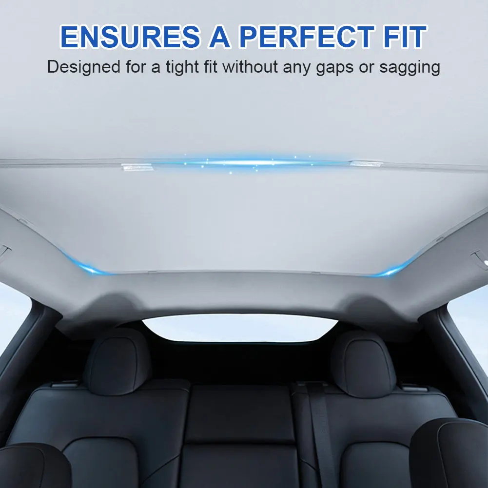 

Front Rear Skylight Sunshade Ultraviolet Isolation Front & Rear Top Glass Window Roof Shade for Tesla Model 3 2024 Accessories