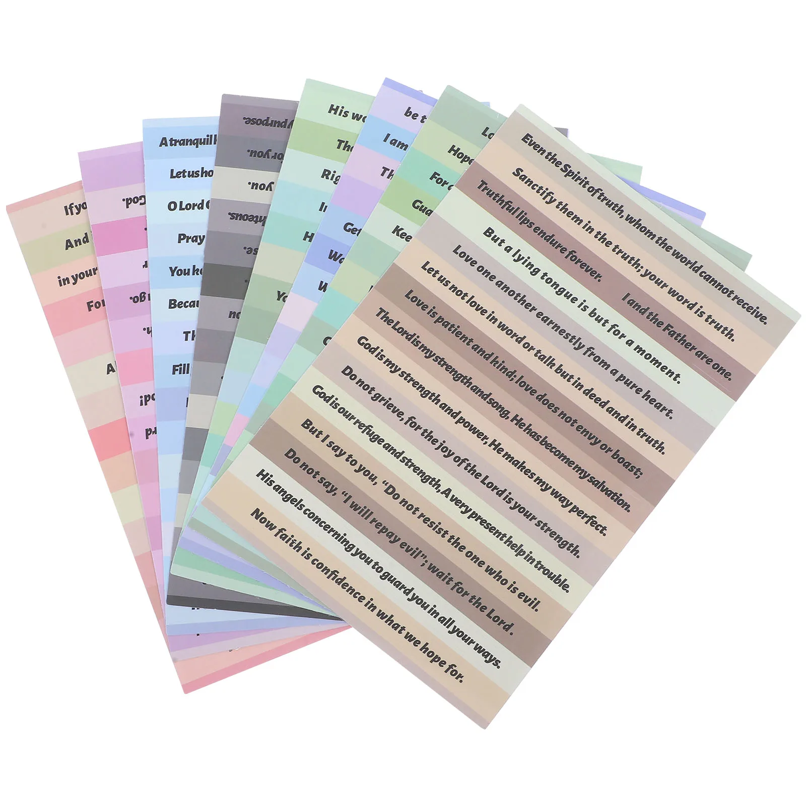 

8 Sheets English Bible Scrapbook Supplies Inspirational Scripture Phrase Decorative For Journaling Diary Coloring Books Planner