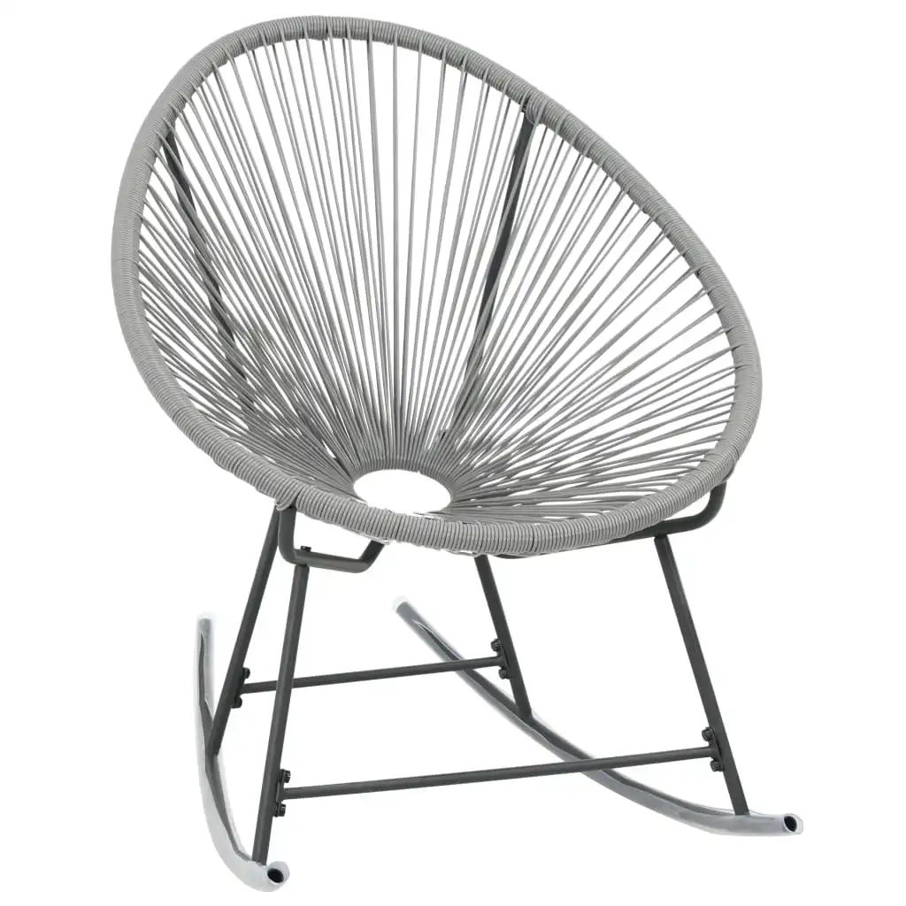 Outdoor Rocking Moon Chair Gray Poly Rattan Recreational chair