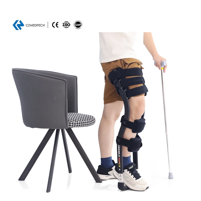 Trending Adjustable Height Adult Single Leg Support Hands Free Aluminum Alloy Crutch Multifunctional Knee Walker