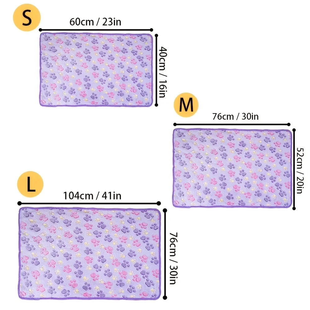 Morbida coperta in pile per cani da compagnia stampa zampa tappetino per cani e gatti inverno caldo cucciolo coperte per dormire asciugamano da