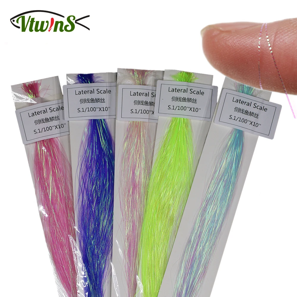 

Vtwins 0.2mm Gliss Glow Flash Strands Saltwater Flashbou Treble Jig Bucktail Spinnerbait Fishing Lure Bass Trout Tying Material