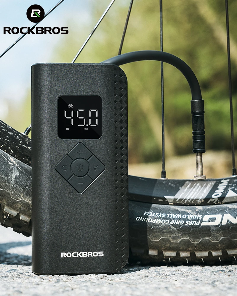 ROCKBROS 2000mAh Cycling Electric Pump Portable Wireless Tire Car Moto Pump Multi-functional Valve Basketball Bicycle Pumps