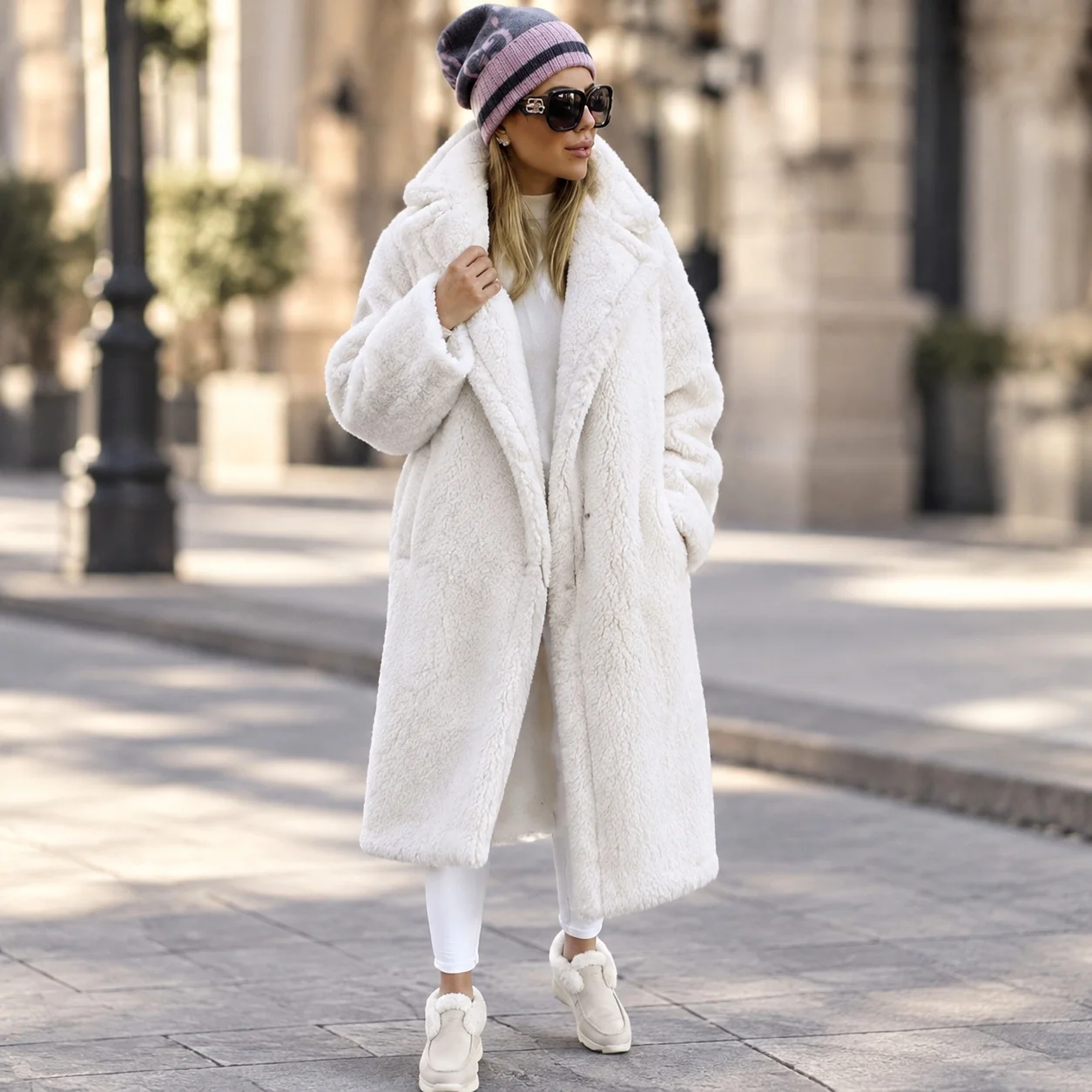Long Length Thick Coat Commuter Chic with 3D Effect Pattern Patchwork Construction Regular Sleeve Pocket Summer Women Jacket
