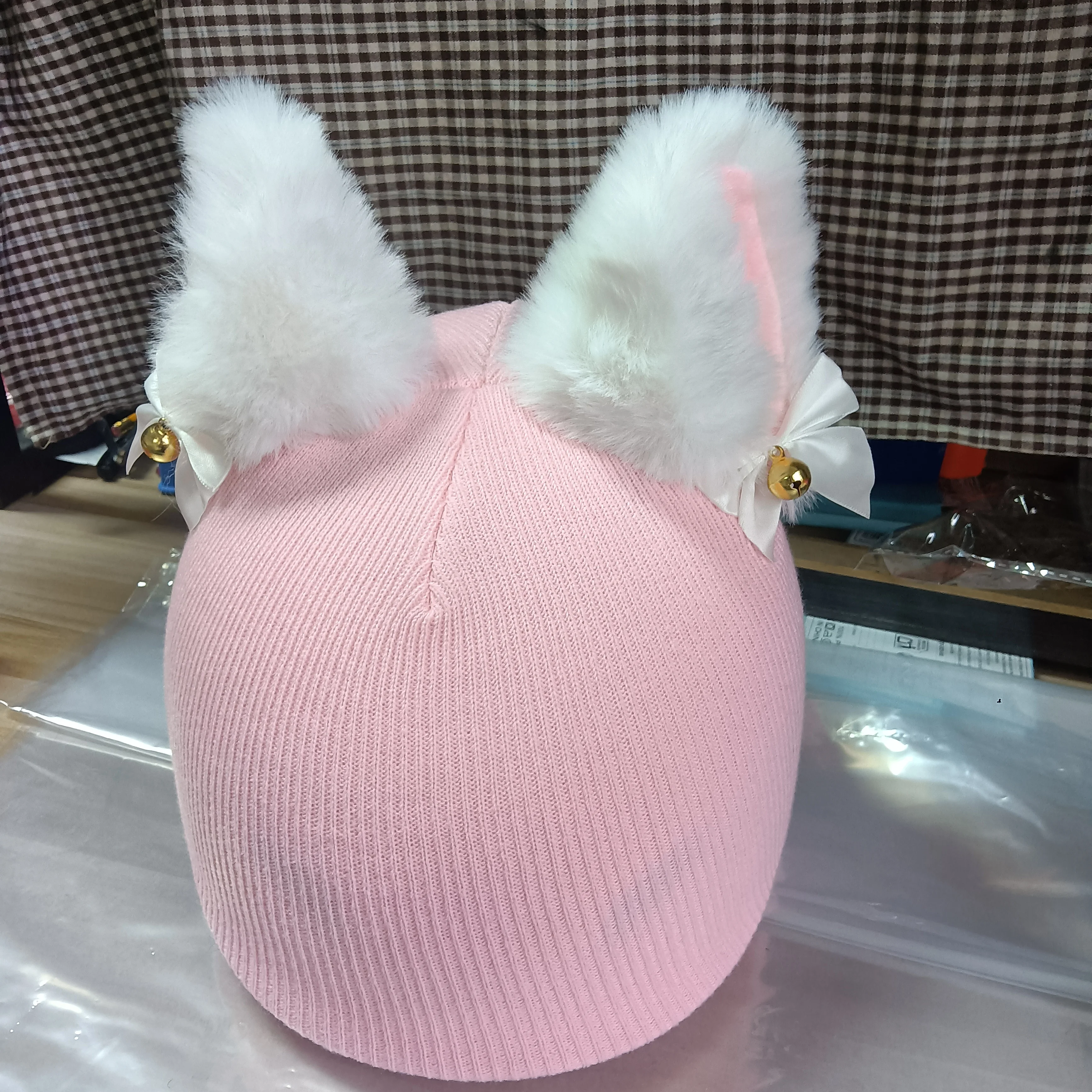 غطاء خوذة التزلج آذان قطيفة وردية لطيفة لتزيين خوذة عيد الميلاد #2