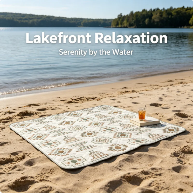 

2x2m Thickened Picnic Blanket Moisture Proof Portable Camping Mat Machine Washable for Beach Park Lawn Outdoor Use