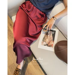 Long Skirt Fashion Woman 2023 Y2K Clothing Summer Vintage Korean Style Elegant Maxi Tulle High Waist Satin Luxury New