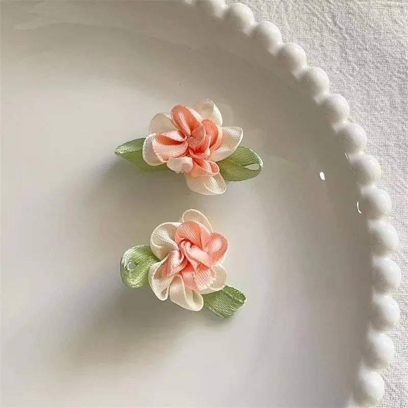 5 Pcs/Lot Sweet Summer White Pink Flower Hair Clip Hairpin Small Floral Barrettes For Women Girls Accessories