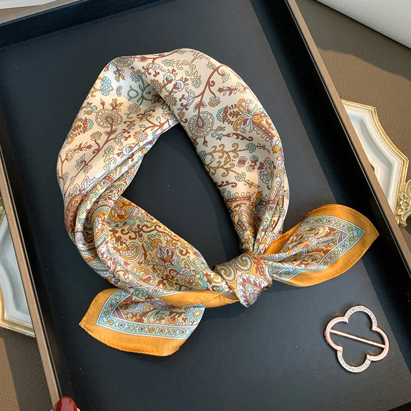 

100% Real Silk Scarf All Match Hairband Hair Bands Handkerchief Bandana Neckerchief Femme Travel Daily Wrap
