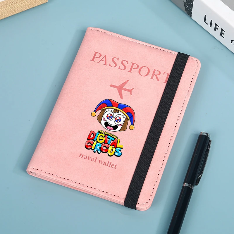 The Amazing Digital Circus Passport Cover Cartoon Printed ID Bank Card Passport Case Couple Travel Passport Protective Cover